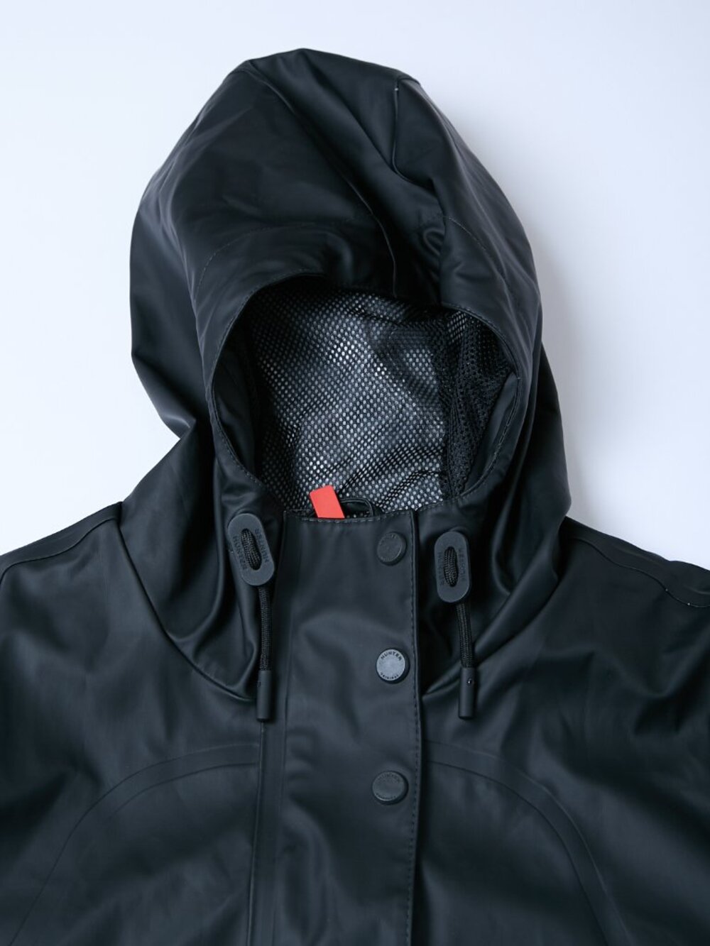 Hunter Abbey Short Rubberized Rain Jacket Raincoat Black Small *FLAWS* - Picture 9 of 15